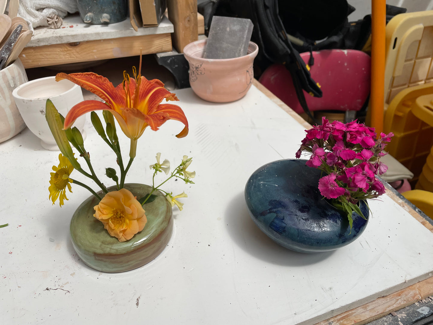 Ikebana Vase with Frog